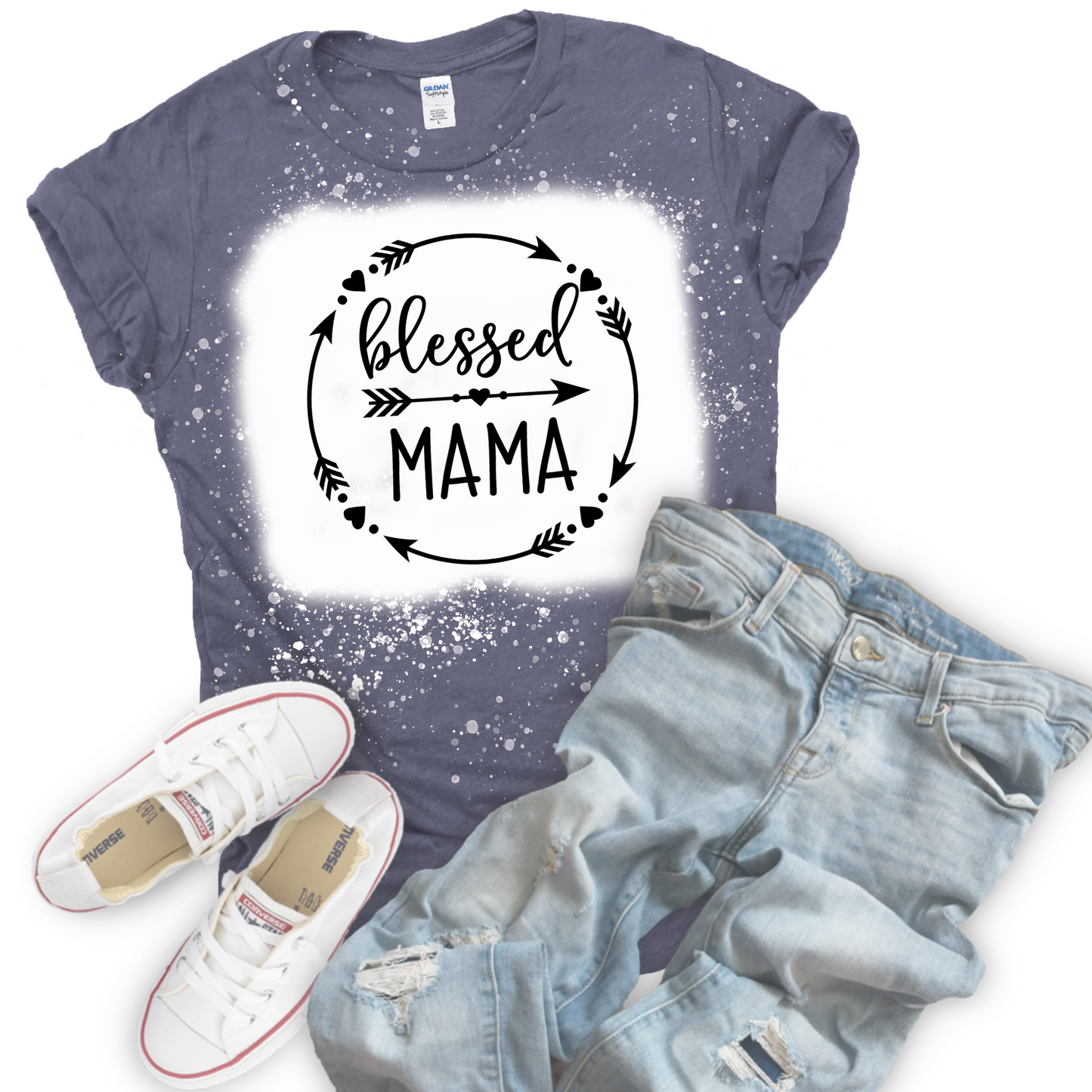 Blessed Mama Bleached Tee