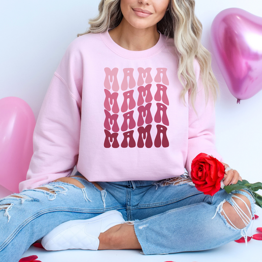 Pink Gradient Valentines Mama crewneck