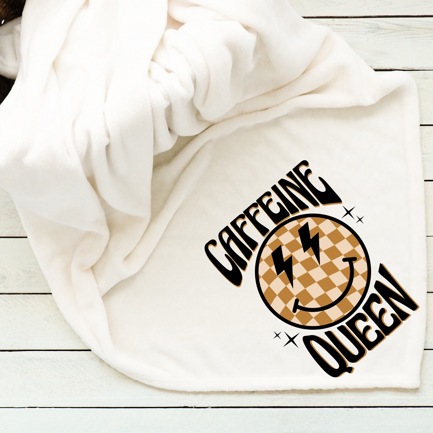 Caffeine Queen Plush Throw blanket