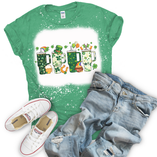 St. Patty's Day Cup Bleached Tee
