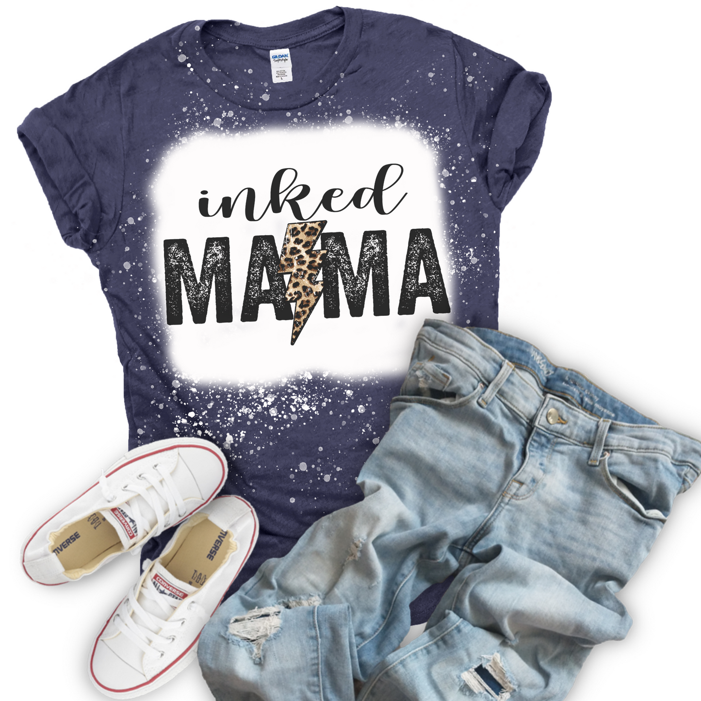 Leopard Inked Mama Bleached Tee