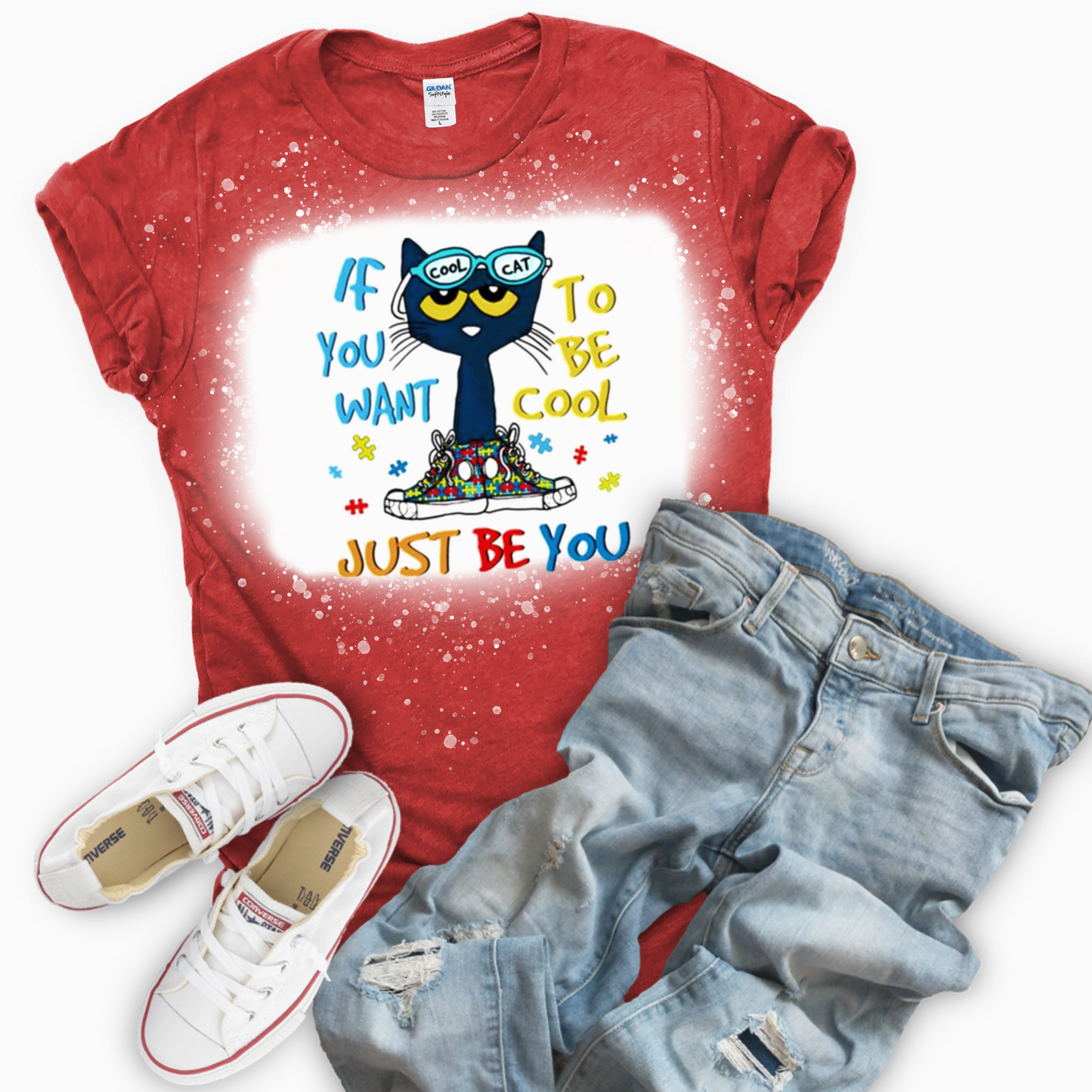 Pete the Cat Red Bleached Tee